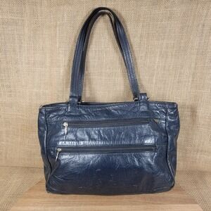 SAS Midnight Blue Leather Shoulder Bag